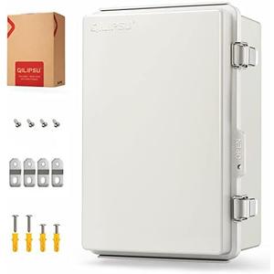 QILIPSU UL94-V0 Outdoor Electrical Box 11.4"x7.5"x5.5" Pro Waterproof Junction Box Weatherproof PC/ABS Alloy Plastic IP67 Project Electric Enclosure Grey Hinged Door