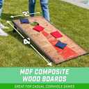 GoSports 4 x 2 ft Rustic Design Cornhole Game Set - Includes Two 4 x 2 ft Boards, 8 Bean Bags, and Carry Case
