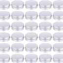 30 Pack Tin Cans Screw Top Round Metal Lip Balm Tins Containers with Lids (1oz)