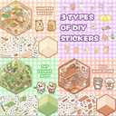 2 x 3D Vinyl Scenes Sticker for Adults, 3Set Self-Adhesive Transparent Miniature Kawaii Stickers, Scrapbook Supplies for DIY Card, Water Bottle, Envelope Decoration. 17-18-19