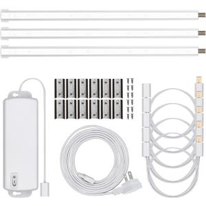 UltraPro 10in. Linkable LED Bright Strips, 3 Pack, 825 Lumens, 2700K Warm White Light, Low Voltage, Under Cabinet Lighting, Strip Light, Flat Plug, Grow Lights for Indoor Plants, 44418