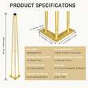 24Inch Hairpin Table Legs Golden Set of 4 Desk Legs,1300lbs Load Capacity Rodsfor Coffee Table, Night Stand Desk BenchDesk, Bench Desk Dining End Table Chairs