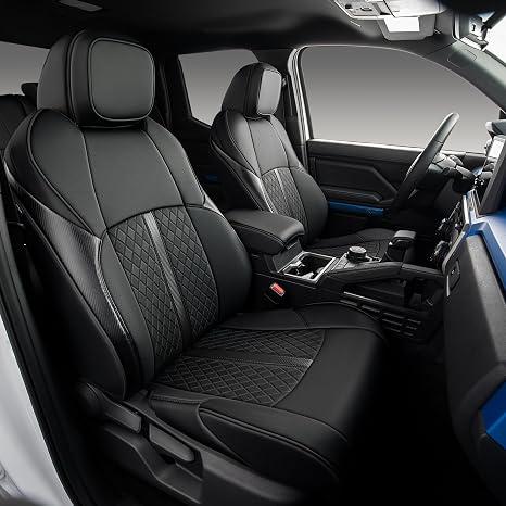 Custom 4Runner Seat Covers for 2025-2027 Toyota 4Runner 5-Seater, Black | Waterproof Faux Leather Full Set, Full Coverage Design, Fits SR5/TRD Off-Road/Sport/Limited/Trailhunter, Airbag compatible