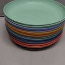 12 Pcs Unbreakable Deep Dinner Plates Set, 10 inch Reusable Plastic Wheat Straw Plates, Microwave and Dishwasher Safe Plate for Kitchen, Lightweight Plate for Dessert, BPA Free, 6 Colors (6-Dark Multicolor)