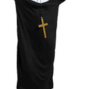 Women's Halloween Nun Costume with Nun Hat & Cross Pendant