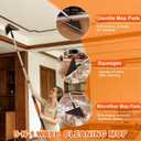 SISUPASSIE 20FT Duster Cleaner Kit, Dusters for Cleaning with Extension Pole, Baseboard & Wall and Window Cleaner Mop for Fan Blades, High Ceiling and Cobweb (Slight contamination of one cloth)