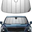 Windshield Sun Shade for Cadillac XT4 2019-2025,Heavy-Duty Thick Blackout Front Window Sunshade Summer Car Protector Block UV Rays (Metallic)