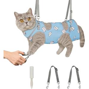 Supet Cat Grooming Hammock, Self-Adherent Cat Nail Clipper Hammock, Anti-Escape Wrap for Cutting Nails, Calm Down for Medicine, Teeth Brushing, Ear Cleaning