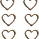 4" Heart Wooden Wreath Ring Grapevine Rattan Vine Branch Wreath for DIY Crafts Holiday Party Decor 6pcs