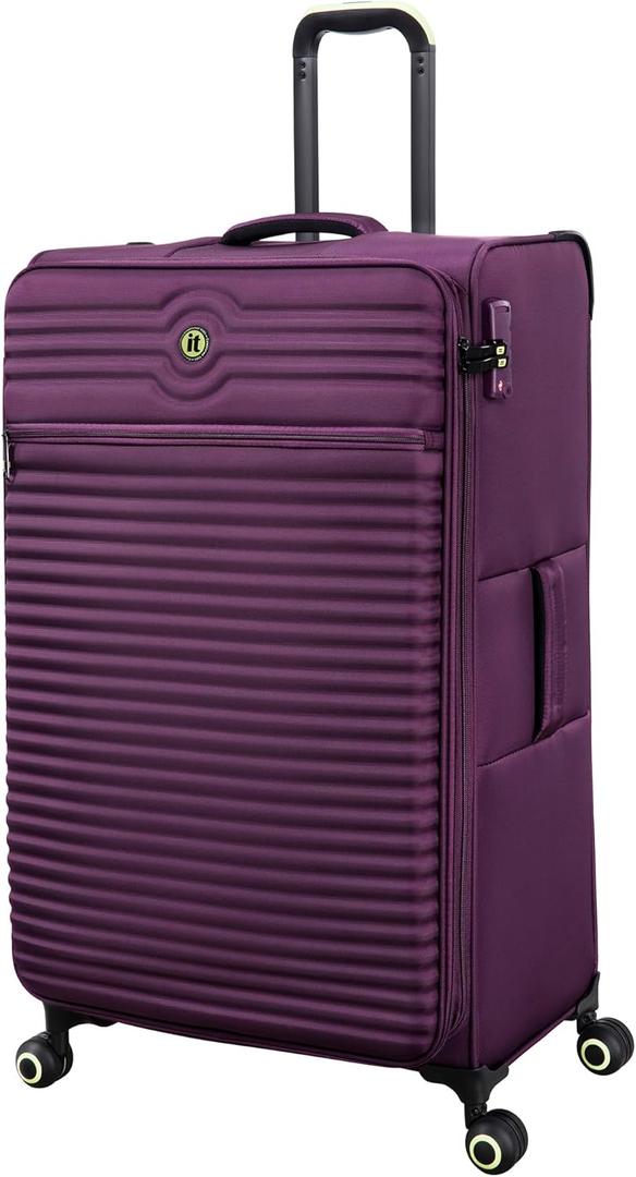 It Luggage Circulator 32" Softside Checked 8 Wheel Expandable Spinner, Italian Plum (Large)