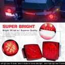 LINKITOM Submersible LED Trailer Tail Light Kit, Super Bright Brake Stop Turn Reverse Tail License Lights for Under 80 Inch Trailer Boat Utility Trailer Marine Camper RV