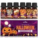 Halloween Essential Oil Set, SNOWSEN Fall Fragrance Oils for Diffuser Oil Scents, Candle Making, Soap Making, Candy Corn, Chocolate Pumpkin Pie, Autumn Wreath, Apple Cider, Caramel Corn, Snickerdoodle