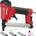 KEENTECH Pneumatic Staple Gun 20 Gauge, T50 Upholstery Staple Gun with 3780pcs 3/8" Crown Staples 1/4"-5/8", Ready-to-Use Air Staple Gun Set with Safety Trigger for Wood, Upholstery, Fabric, Leather