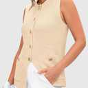 PRETTYGARDEN Women's 2026 Spring Sweater Vest Sleeveless Button Down Knit Cardigan Tank Tops Summer Business Casual Outfits (Beige, S)