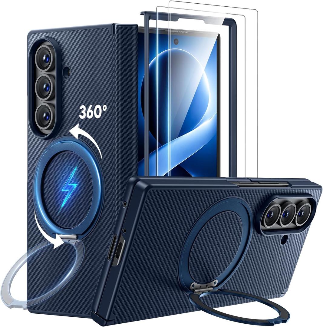 Hoerrye for Samsung Galaxy Z Fold 8 Ultra Case - Magnetic 360° Ring Stand