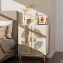 Buffet Cabinet with Storage Sideboard Accent Modern Credenza with Doors & Shelves 32.9" Rattan Media Console Mid Century Coffee Bar Table for Living Room Kitchen Dining Room Hallway