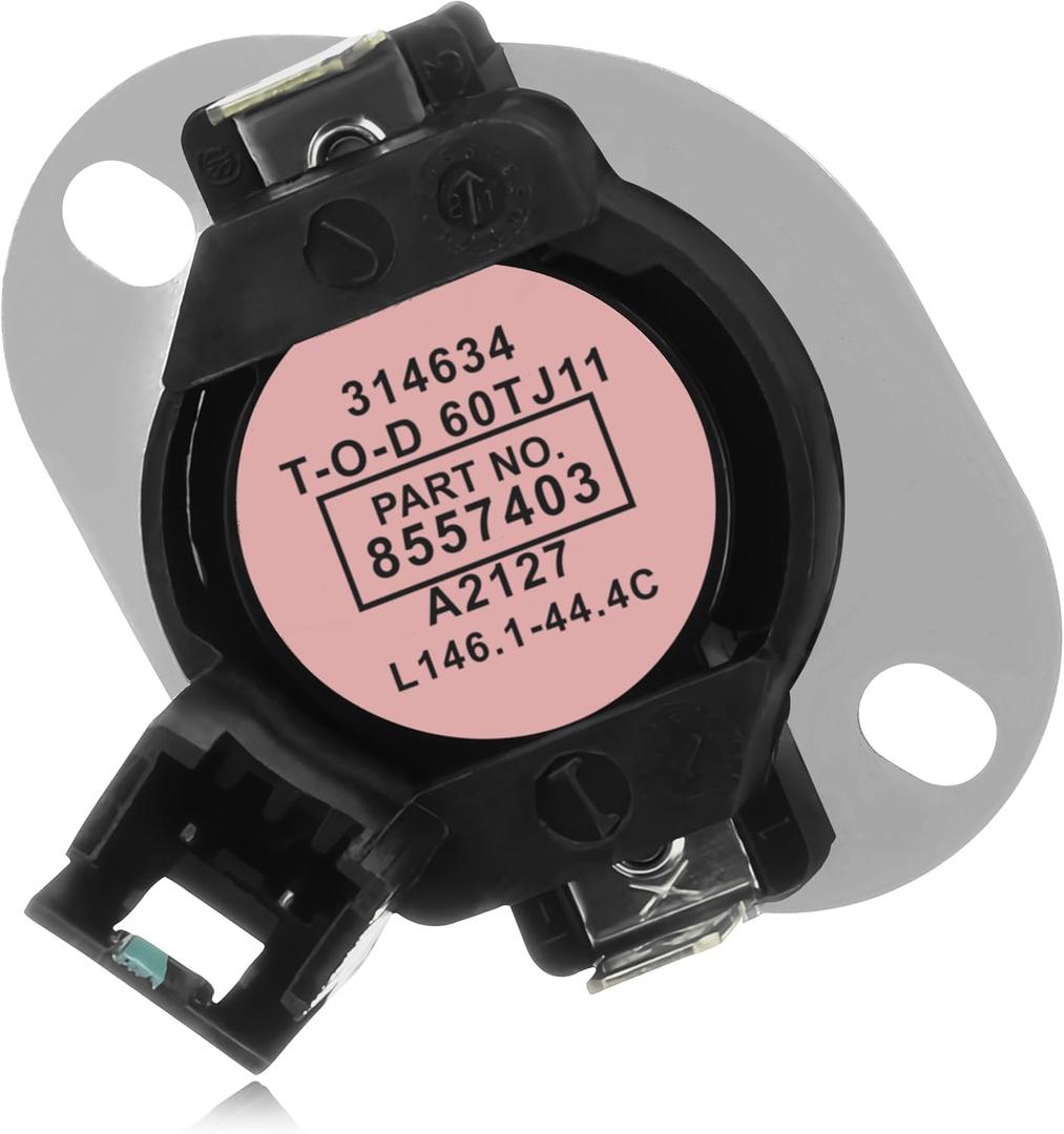 PartsBroz 8557403 WP8557403 Dryer High Limit Thermostat - Compatible With Whirlpool Maytag Kenmore Amana Dryer - Replaces AP6013164 PS11746386 110.68102310 MED3500FW0 MED3500FW1 MED5630HW0 MEDB835DW4