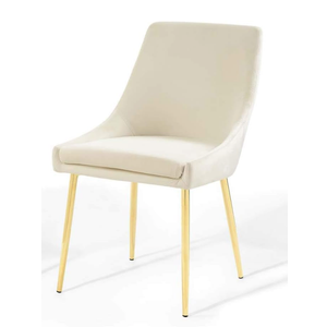 Modway Viscount Modern Accent Performance Velvet Dining Chair, Ivory