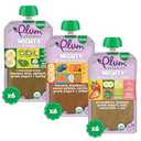 Plum Organics - 12+ Months Organic Baby Food Variety Pack - 3 Flavors - Non-GMO - Fruit & Veggie Blends On-The-Go Pouches For Baby And Toddler Meals - Quality Tested Ingredients - 4 Oz (Pack Of 18) BB: 11/22/2026