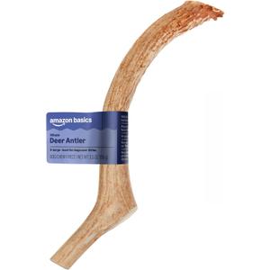 Amazon Basics Dog Deer Antler Chew, Naturally Shed, Whole, 9-10.5 inches, Long Lasting for Aggressive Chewers, X-Large, Best for Dogs Over 45 lbs (Previously Wag) (EXP 02/13/29)