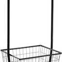 ALIMORDEN Laundry Cart with Clothes Rack, Rolling Laundry Butler with Wire Storage RackBlack