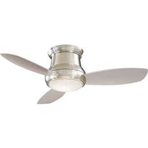 Minka-Aire F518L-BN Concept II LED Brushed Nickel 44" Flush Mount Modern Ceiling Fan with Remote, Brushed Nickel (LED Light)