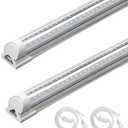 Barrina T8 LED Shop Light 4FT, 40W 5500LM 6500K, Clear Cover, Garage Lights Ceiling, V-Shape LED Light Fixture, Work Shop Lights for Garage, Warehouse, Basement, ETL Listed, 2 Packs