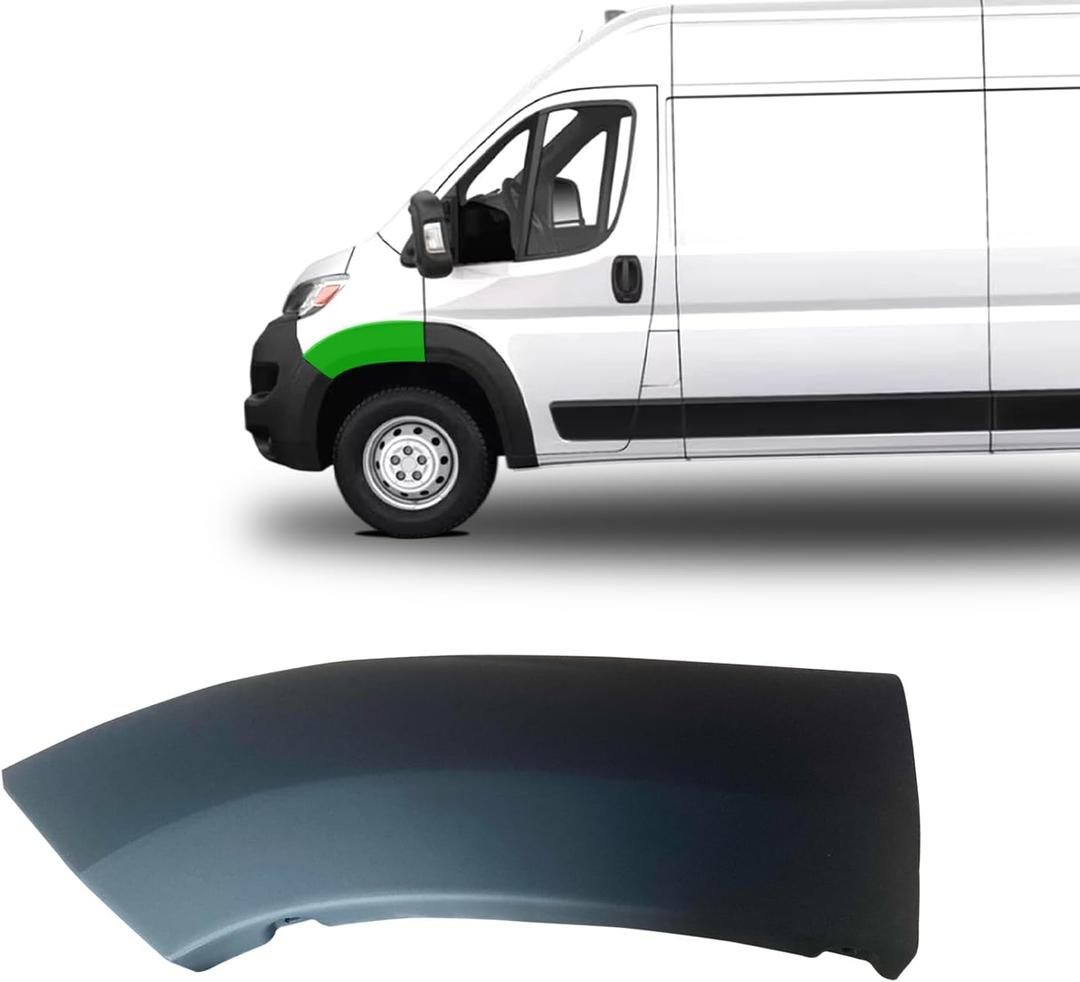 Front Top Wheel Opening Flare Trim Molding Panel Black Fits For RAM ProMaster 1500 ProMaster 2500 ProMaster 3500 Cargo Van 2023 2024 (Left Driver Side)