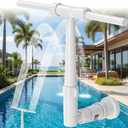 Pool Fountain for Above and In-Ground Pools, Dual Spray Waterfall Sprinkler Fountain, Above Ground Pool Accessories, Adjustable Waterfall Cooling and Relaxation(White)