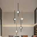 Modern Crystal Bubble Pendant Lights Kitchen Island,Exclusive 2025 new Model, 3000-6000K Dimmable Gold and Black Chandeliers for Dining Room, Kitchen, Living Room, Bedroom, Office (15W), 12.6 Inches X 12.6 Inches X 100 Inches