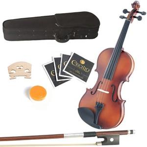 Mendini 13-Inch MA350 Satin Antique Solid Wood Viola with Case, Bow, Rosin, Bridge and Strings