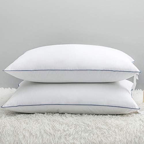 Collection Feather Pillows, Standard Size Set of 2, Soft & Supportive, Double Fabric Cover, Bed Pillow for Sleeping (20 x 26)