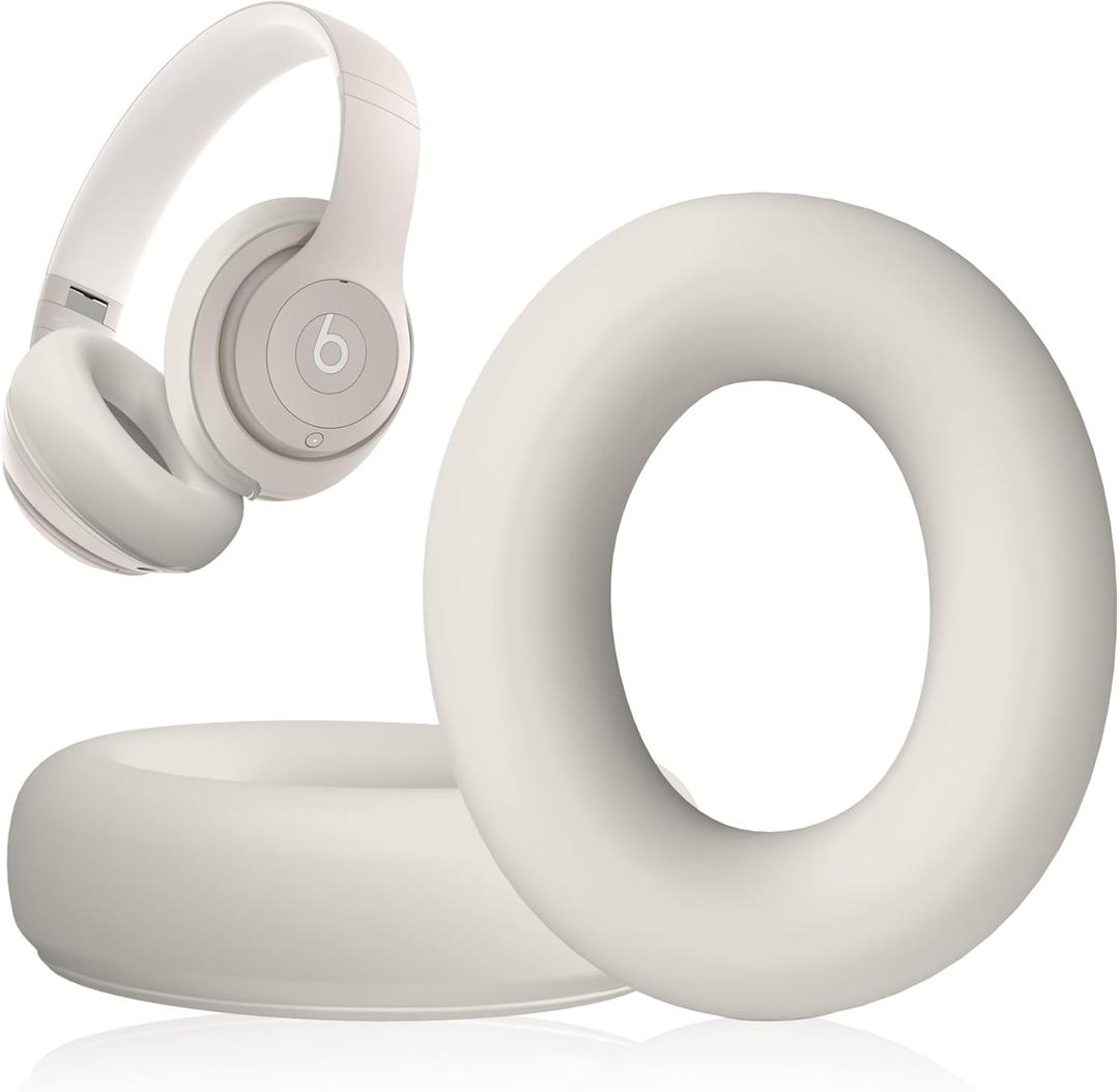Silicone Case Compatible with Beats Studio Pro, Silicone Ear Pads Cover Protector Headband Cover, Anti-Scratch, Washable Protective Cover for Beats Studio Pro Ear Pads - Apricot