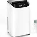 12000 BTU Portable Air Conditioners, Cools Up to 500 Sq.Ft, Free standing AC Unit, Cooling, Dehumidifier, Fan, Sleep Mode, Remote Control & Installation Kit, White
