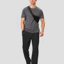 Pudolla Men's Cotton Yoga Sweatpants Athletic Lounge Pants Open Bottom Casual Jersey Pants for Men with Pockets (Black, L)