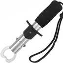 Fish Lip Gripper, Fishing Tools, Stainless Steel Fish Holder Tackle EVA Foam Handle with Wrist Strap Corrosion Resistant for Freshwater Saltwater Perfect Fishing Gift, Pack of 2
