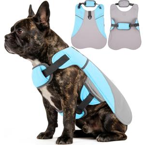DENTRUN Dog Cooling Vest with Dual Absorbent Core & Reflective Safety | sun protection, adjustable fit, evaporative cooling, lightweight,  for all breeds, hiking summer essential, M