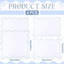 Cotton Linen Placemats and Napkins Set of 4 100% Pure Linen Scalloped Wavy Embroidery Placemats 13 x 19 Inch Cloth Napkins 20 x 20 Inch Layered Washable for Restaurant Kitchen Housewarming Gift