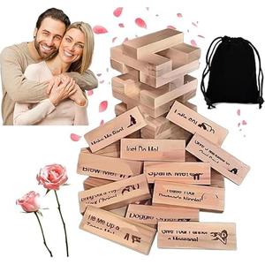 Lust Tower - 48Pcs Super Naughty Block Tower Game, Fun Date Night Activities, Valentine Tumbling Tower Stacking Blocks, Date Night Party Game
