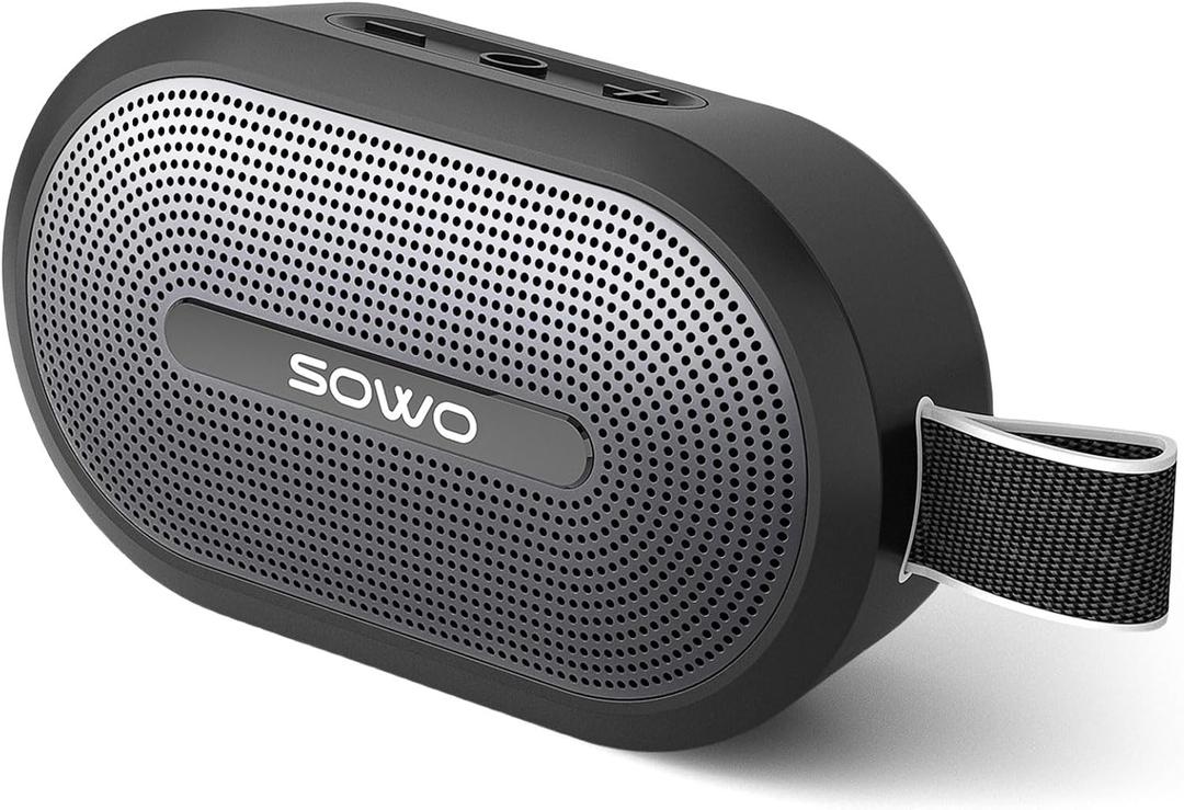 SOWO Wireless Portable Small Speaker, Ultra Magnetic Bluetooth Speaker for Golf Car, Coverless IP67 Waterproof, 24 H Playtime, Pro Sound, Clip On Design for Outdoor, Indoor - Black
