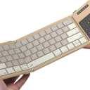 Nillkin Bluetooth 5.0 Foldable Keyboard with Touchpad & Numpad, Full-Size Travel Portable Keyboard for iPad Tablet Laptop PC Smartphone Windows iOS Android, Triple Device Pairing, Khaki