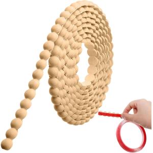 Leinuosen Flexible Molding Trim Peel and Stick for Walls Decorative Bead Pearl DIY Wall Trim for Bathroom Mirror Frame Border Backsplash Ceiling Cabinet TV Wall Edge(Wood,10ft /15 mm)