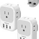 UK Adapters for Travel 2 Pack, TESSAN Type G US to UK Plug Adapter with 4 Outlets 3 USB Charger(1 USB C Port), Power Adaptor for USA to Ireland Scotland Dubai Hong Kong England British Kenya London