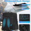 Powerty Car Seat Travel Bag for Airplane with Swivel Wheel, Extendable Height Padded Carseat Travel Backpack Large Storage Bag, Baby Infant Booster Seat Bags for Air Travel