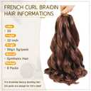 French Curl Braiding Hair 12 Inch Pre Stretched Bouncy Braiding Hair Curly Extension for Braids Synthetic French Curl Braids for Black Women 8 Packs #33