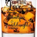 Voatok Grandpa Father's Day Whiskey Glasses 10 oz, Grandpa Gifts for Father's Day from Granddaughter, Old Fashioned Rocks Glasses for Men Drinking Cocktail 
