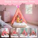 PLULON 4 Pack Teepee Tent for Kids Slumber Party Tents for Girls Sleepover Tents with Inflatable Airbed and Tent Decorations Play Tent for Birthday Party Indoor Outdoor, for Kids