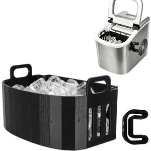 Replacement Ice Basket Compatible with Magic Chef & for Frigidaire Countertop Ice Makers - Durable Storage Bucket, Direct Fit Spare Part, No Assembly Required (Black)