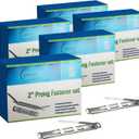 Prong Paper Fasteners 2" Capacity, 250 Complete Sets, Heavy Duty Steel with Compressor, Standard 2-Hole Punch, 2.75" Base for File Folders, Folder Clips, 5 Boxes (50 Each), Made in USA - OLYMPX