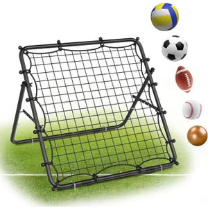 Volleyball Baseball Rebounder Net, Metal Frame & High-Tension PE Net, Lacrosse Bounce Back PracticeTraining Equipment, Adjustable Softball Pitchback Net, Perfect for Improving Balls Training Skills
